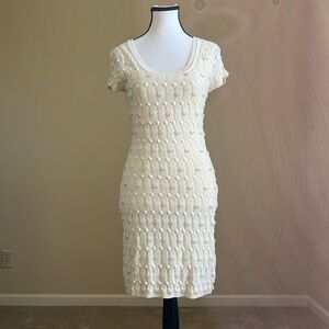 NWT - Yoana Baraschi - Pearl Studded Crochet Mini Dress - Size M